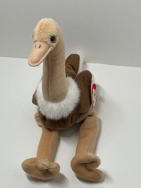Ty Beanie Baby Stretch The Ostrich Stuffed Animal Plush Toy 11" 1997